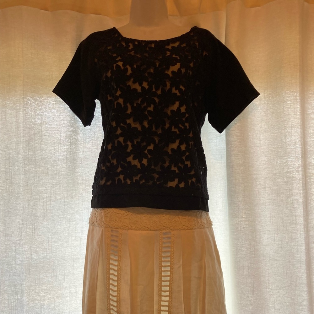 Greylin Anthropologie Velvet Lace Blouse